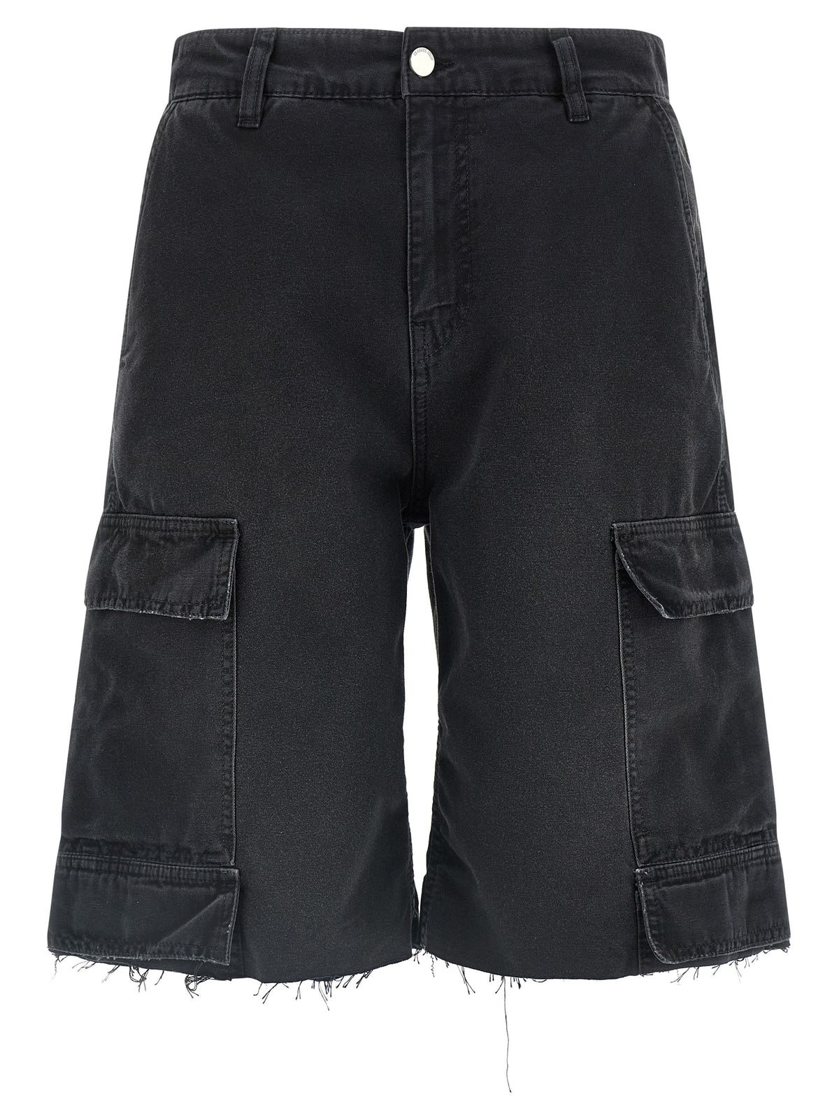 44 Label Group Bold Cargo Black Cotton Bermuda Shorts