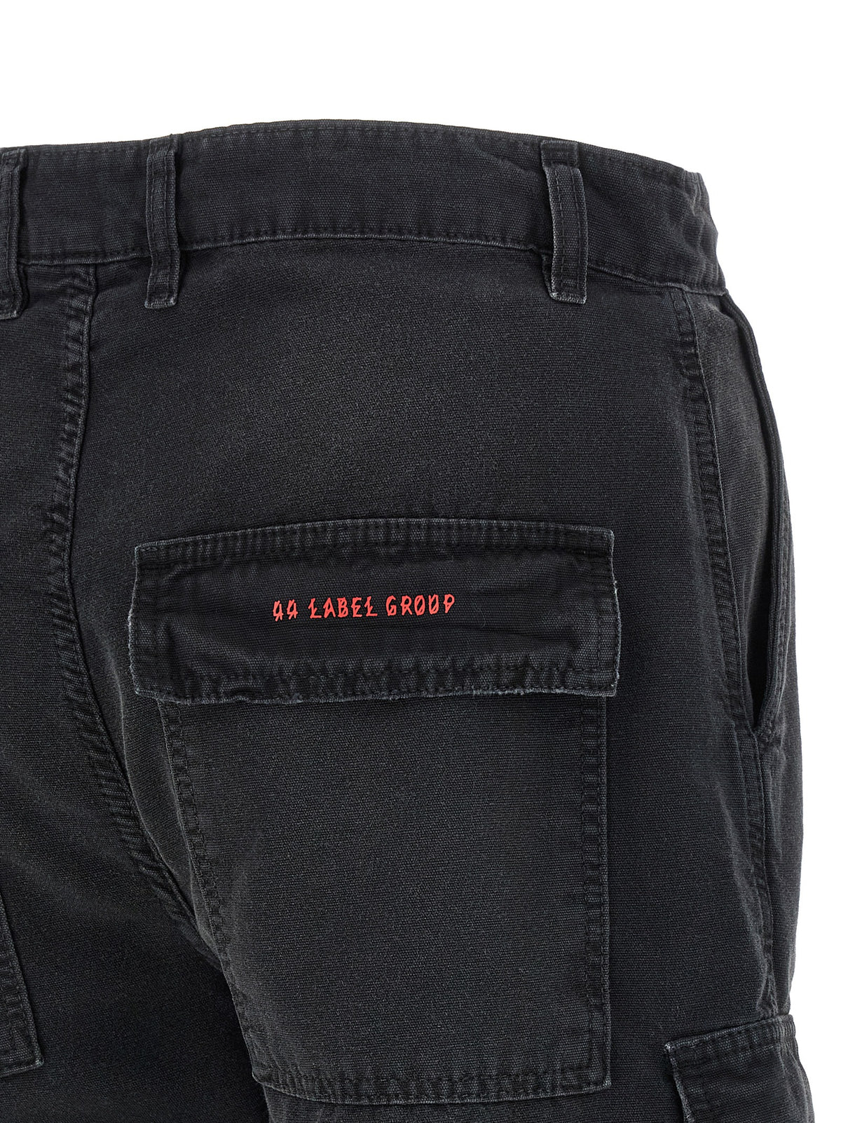 44 Label Group Bold Cargo Black Cotton Bermuda Shorts