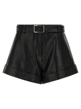 Shorts bermudas Sportmax en cuir d'agneau noir