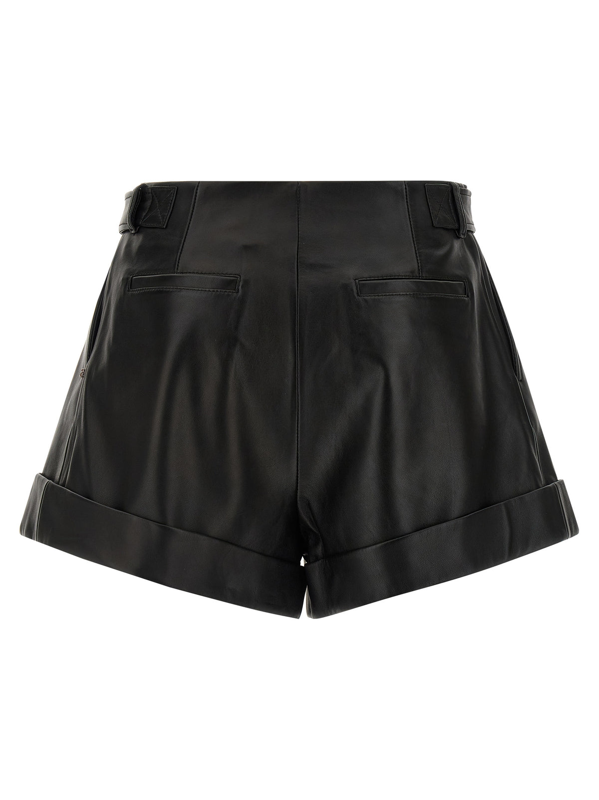 Shorts bermudas Sportmax en cuir d'agneau noir