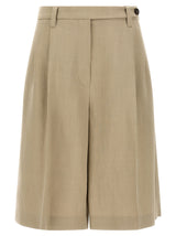 Brunello Cucinelli Beige Viscose Bermuda Shorts