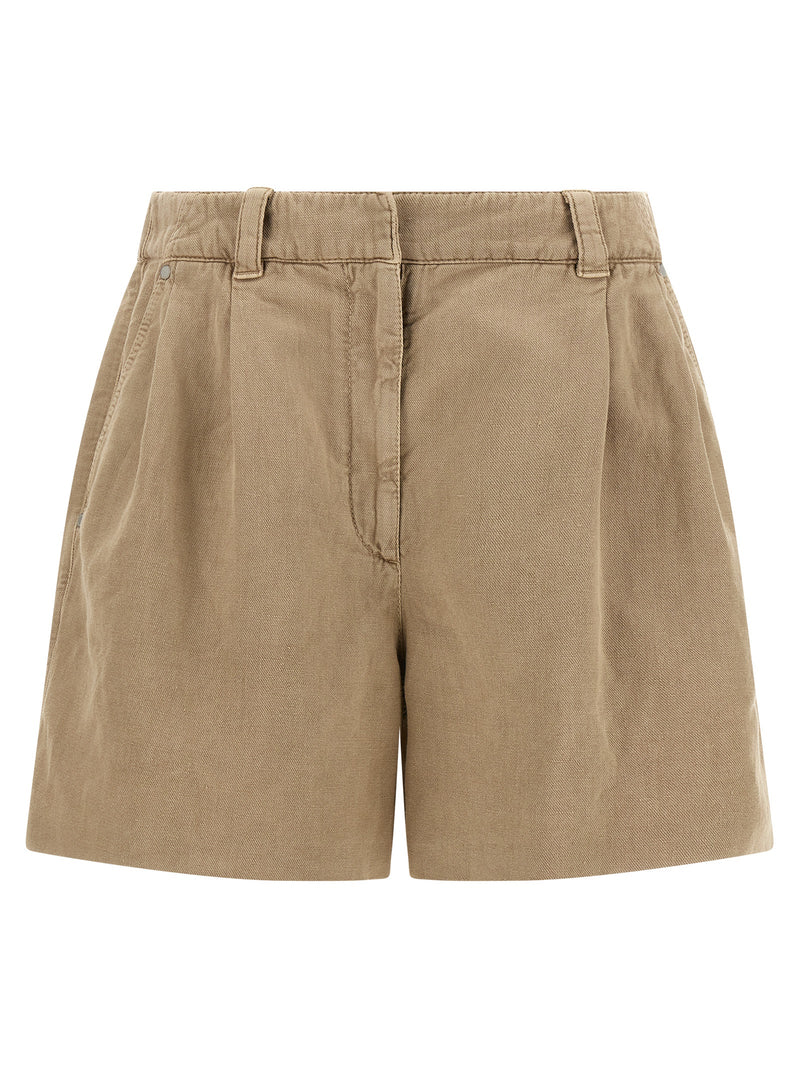 Brunello Cucinelli Beige Cotton Bermuda Shorts