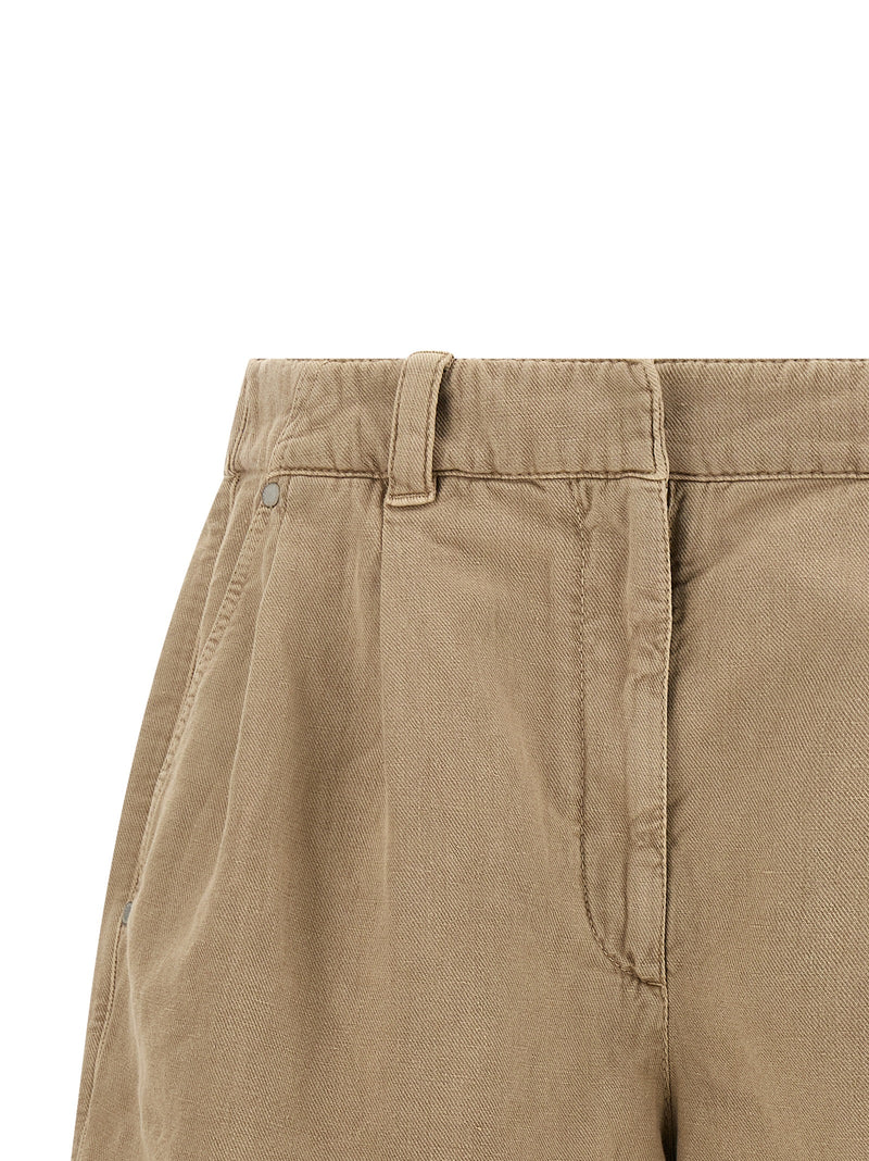 Brunello Cucinelli Beige Cotton Bermuda Shorts