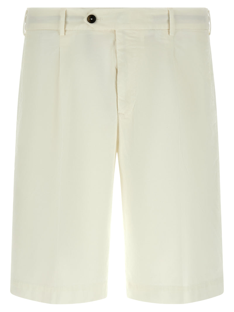 PT Torino White Cotton Bermuda Shorts