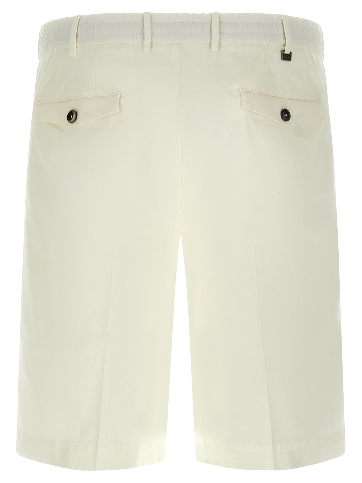 PT Torino White Cotton Bermuda Shorts