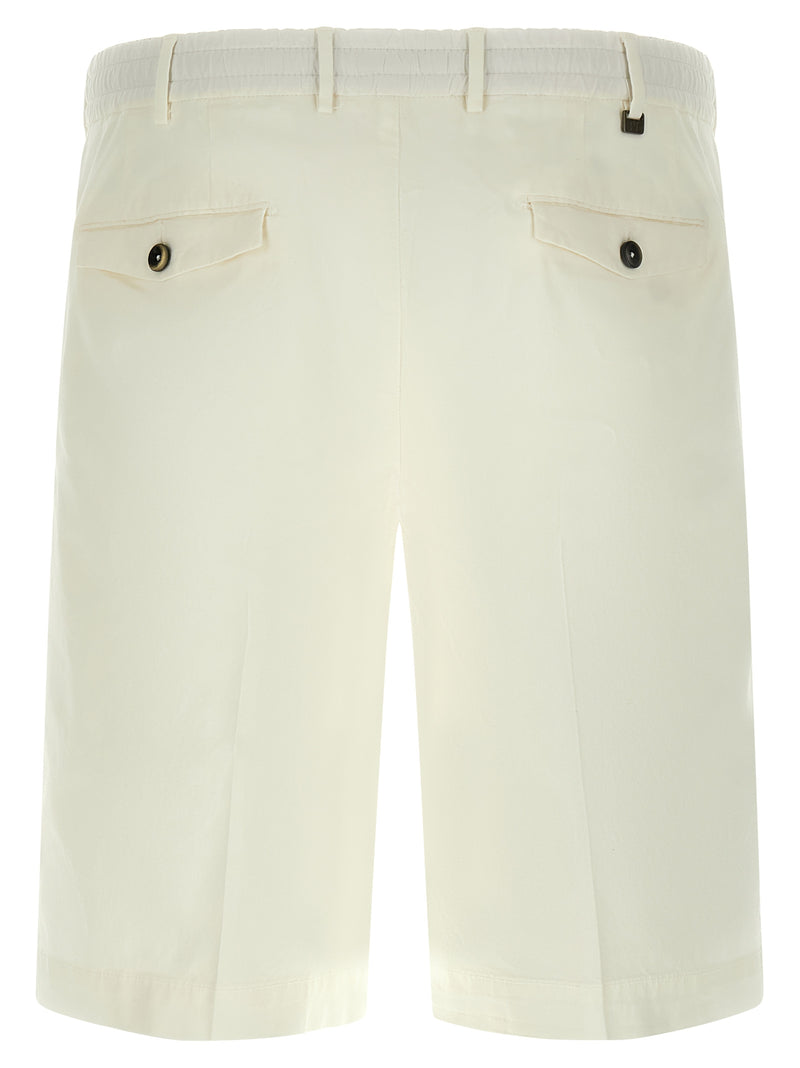 PT Torino White Cotton Bermuda Shorts