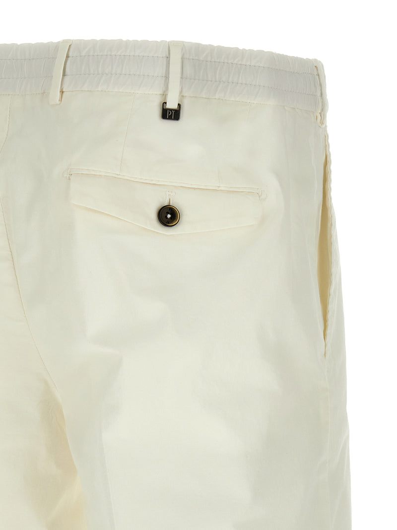 PT Torino White Cotton Bermuda Shorts