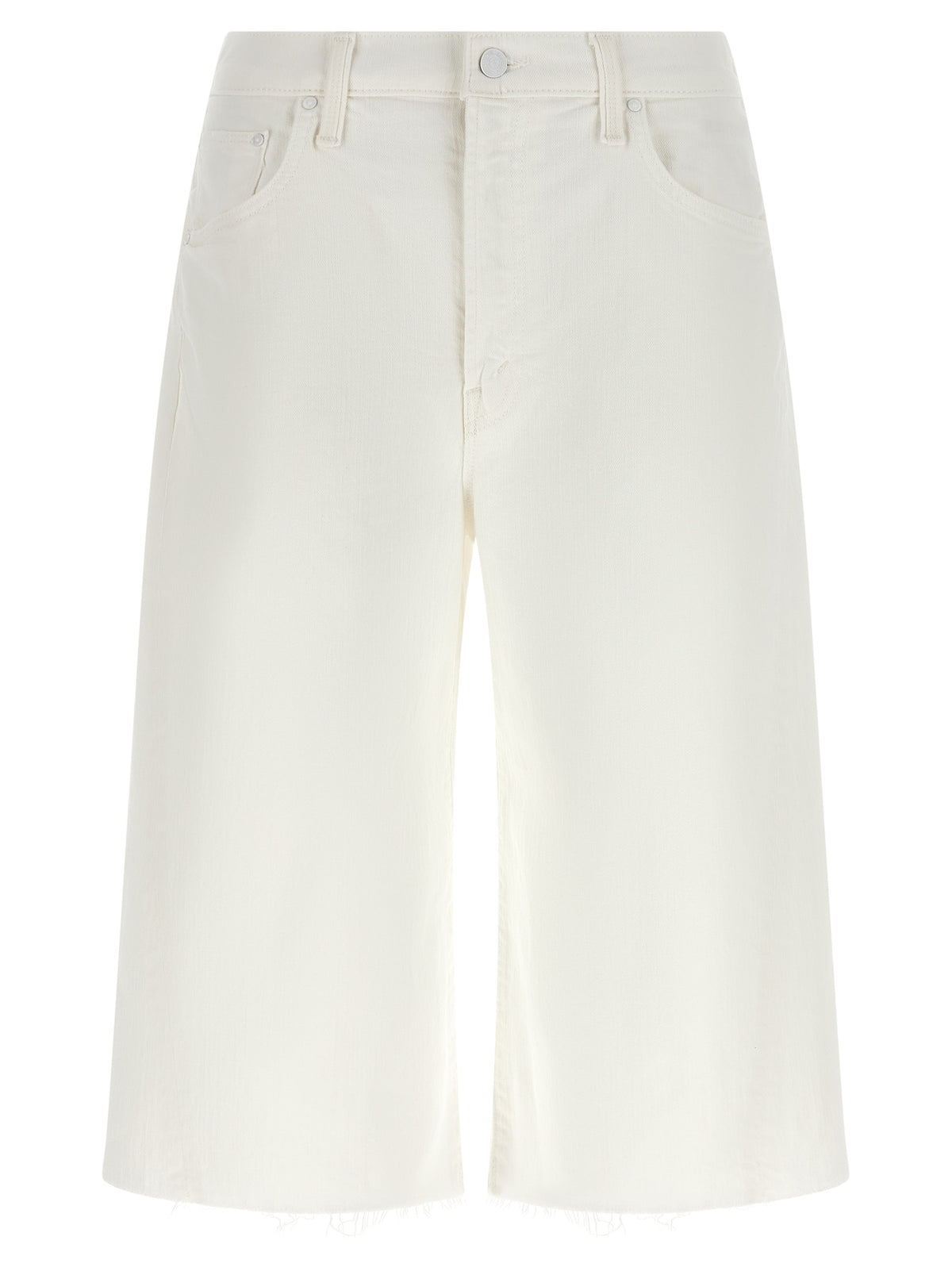 Mother Denim White Cotton Bermuda Shorts