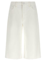 Mother Denim White Cotton Bermuda Shorts