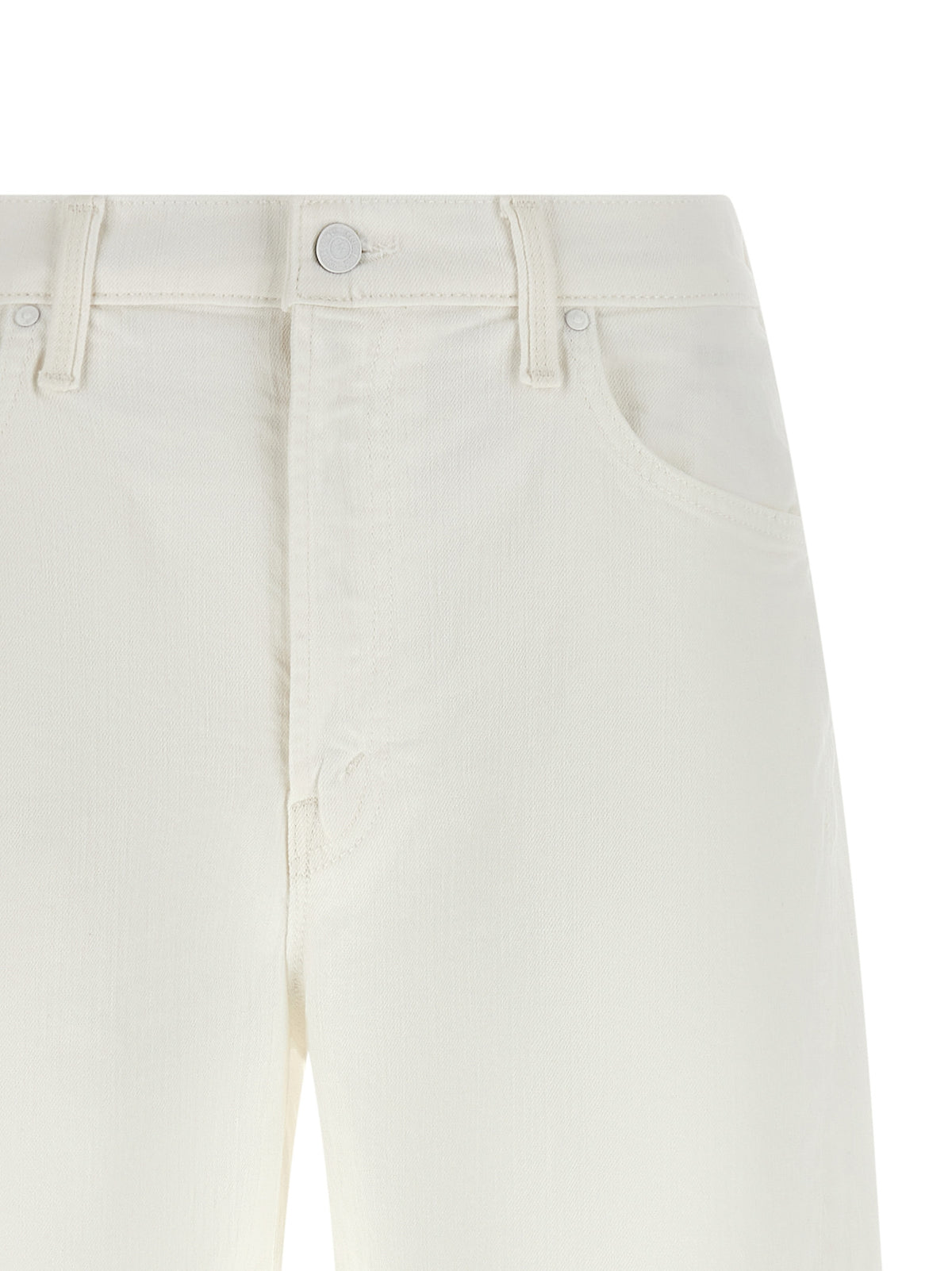 Mother Denim White Cotton Bermuda Shorts