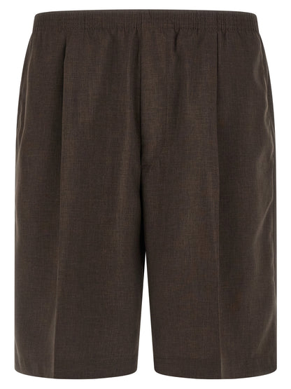 CELLAR DOOR Brown Polyester Bermuda Shorts