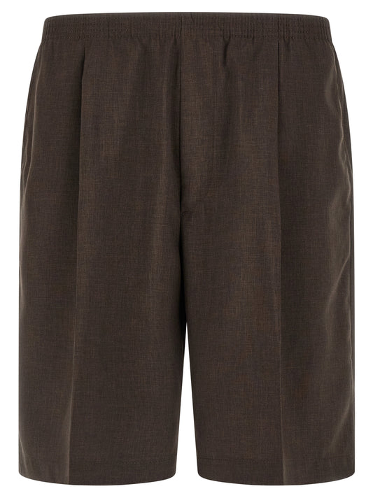 CELLAR DOOR Brown Polyester Bermuda Shorts