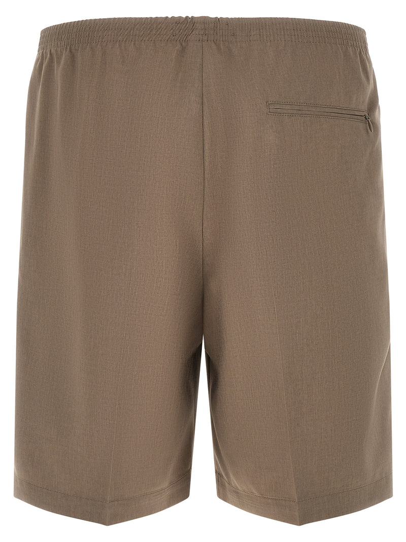 CELLAR DOOR Brown Polyester Bermuda Shorts