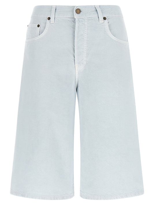 Haikure Blue Cotton Bermuda Shorts