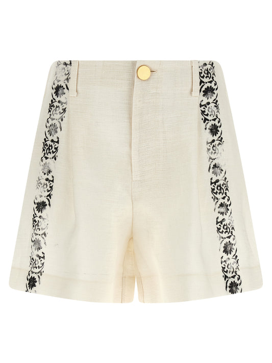 Short en lin bicolore Alberta Ferretti