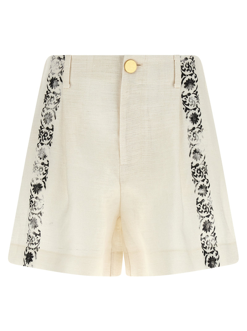 Short en lin bicolore Alberta Ferretti