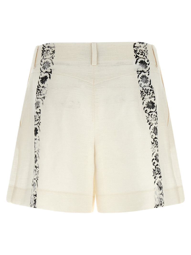 Short en lin bicolore Alberta Ferretti