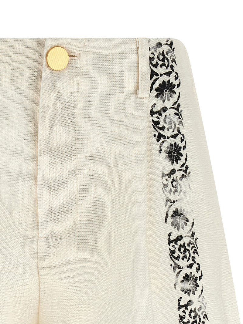 Short en lin bicolore Alberta Ferretti
