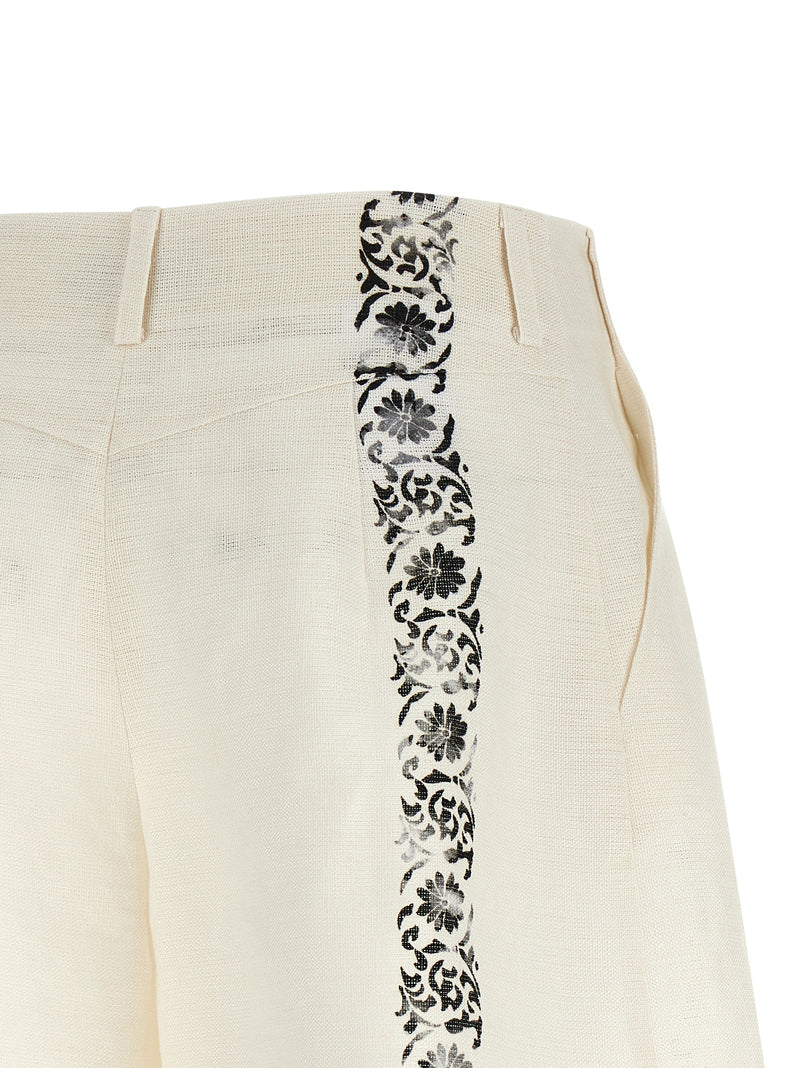 Short en lin bicolore Alberta Ferretti