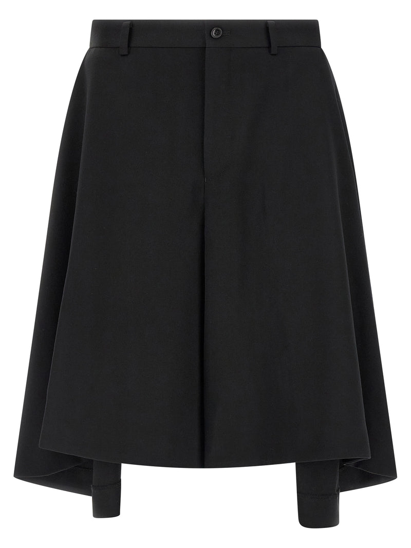 Comme Des Garçons Black Wool Bermuda Shorts