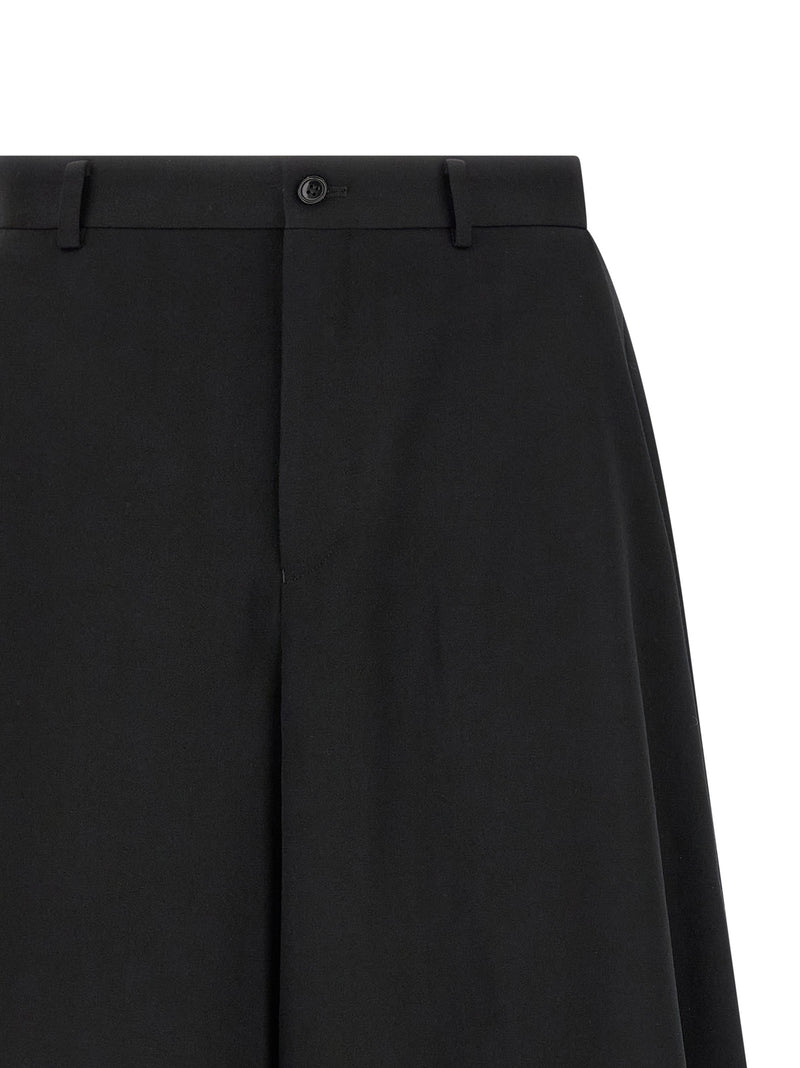Comme Des Garçons Black Wool Bermuda Shorts