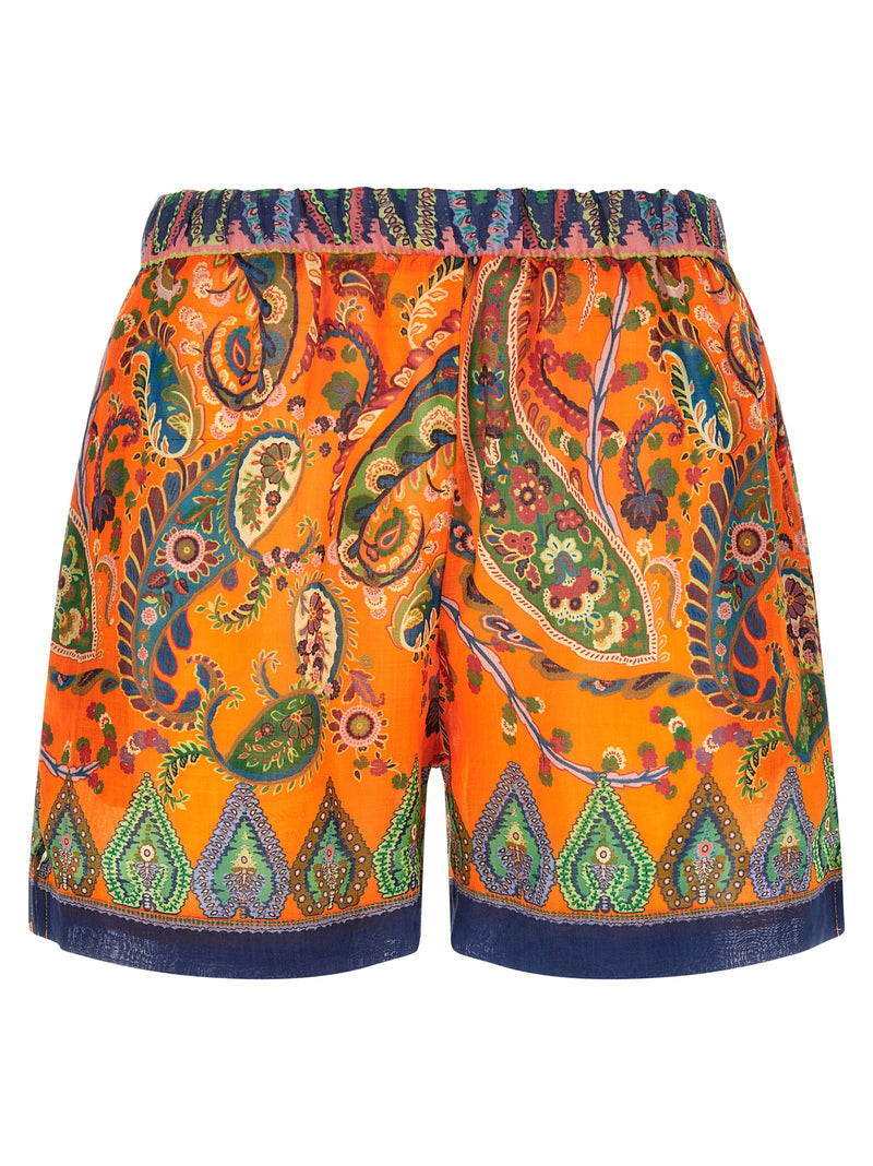 Short Bermuda en ramie orange Etro