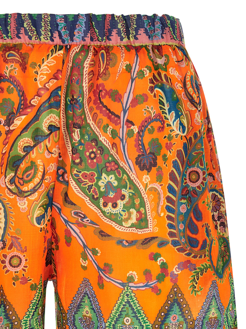 Short Bermuda en ramie orange Etro