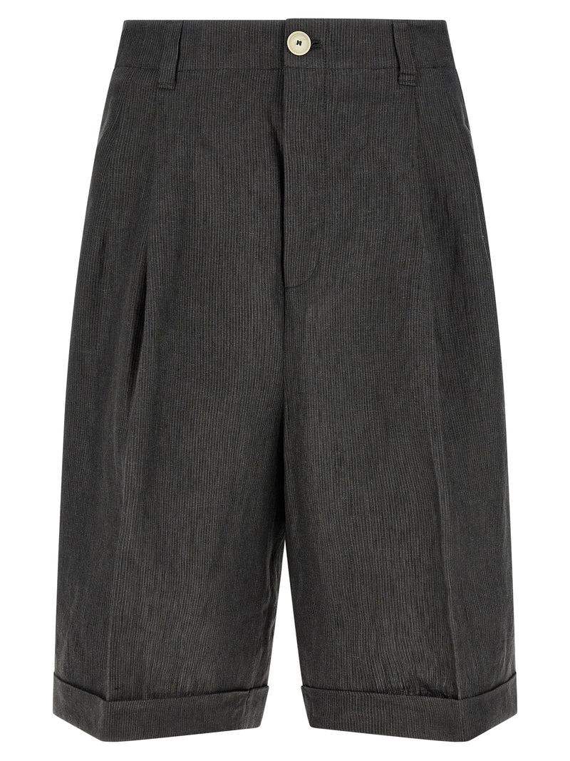 Jacquemus Gray Linen Bermuda Shorts