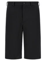 Comme Des Garçons Black Wool Bermuda Shorts
