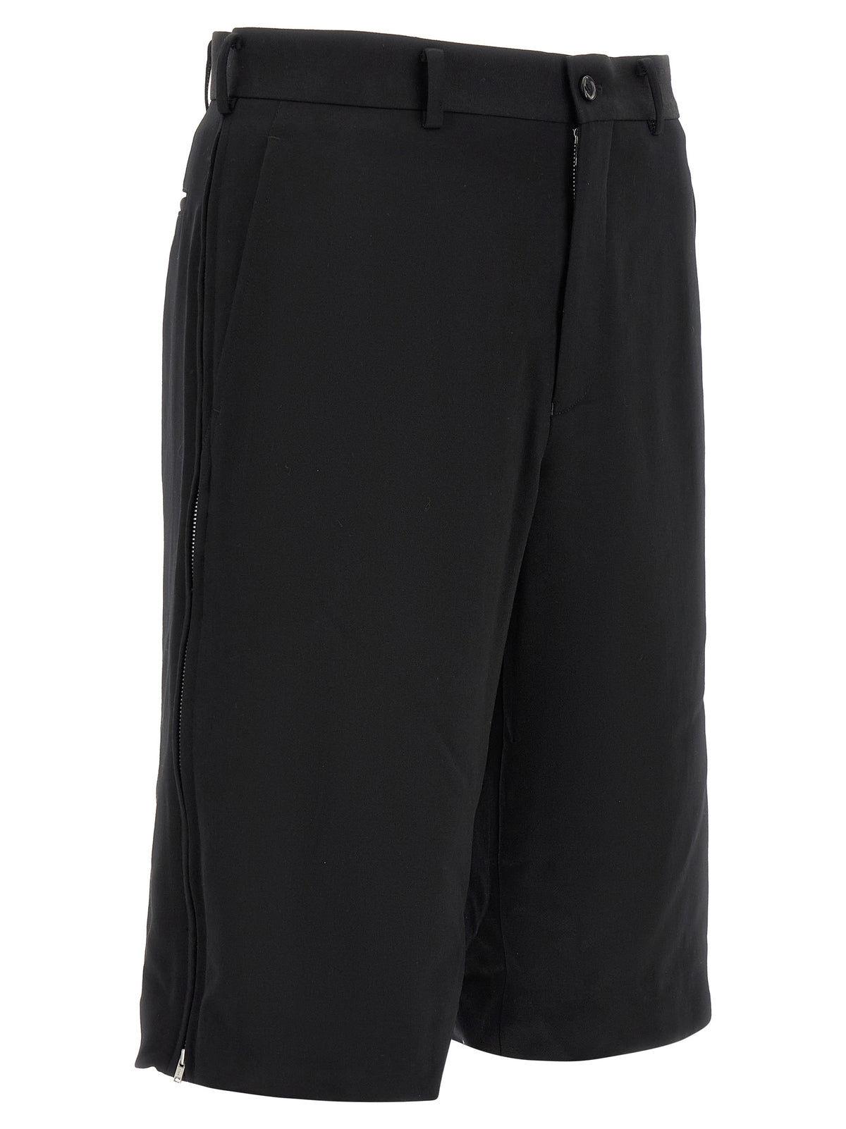 Comme Des Garçons Black Wool Bermuda Shorts