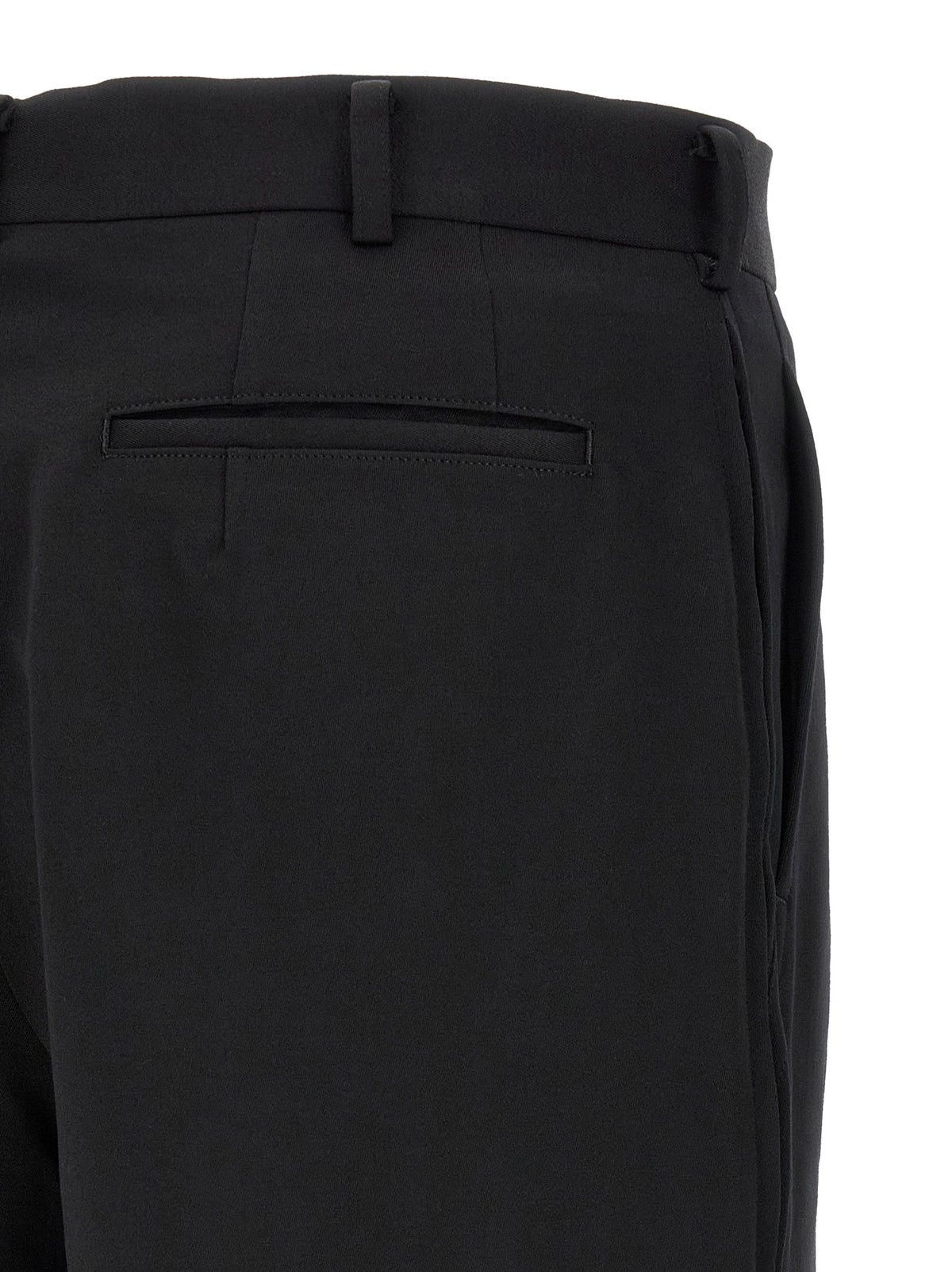 Comme Des Garçons Black Wool Bermuda Shorts