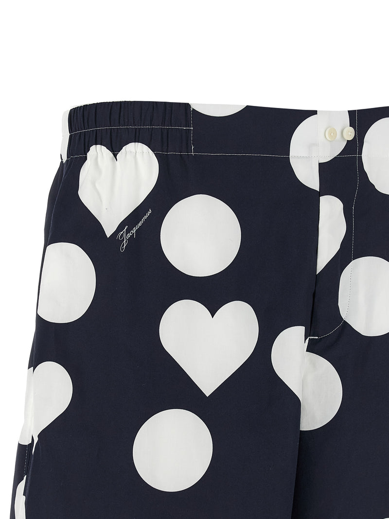 Jacquemus Blue Cotton Bermuda Shorts