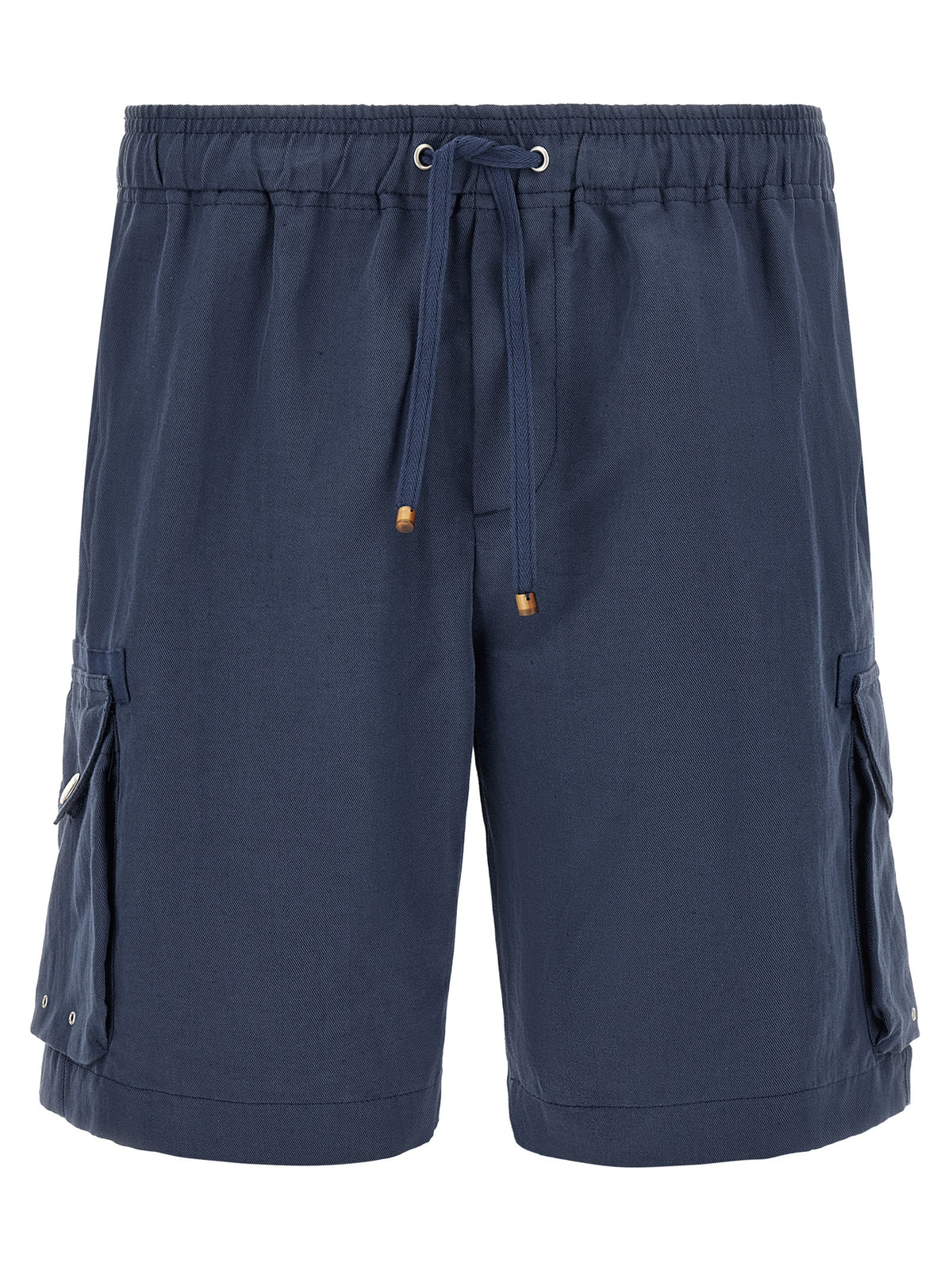 Brunello Cucinelli Bermuda en lin bleu