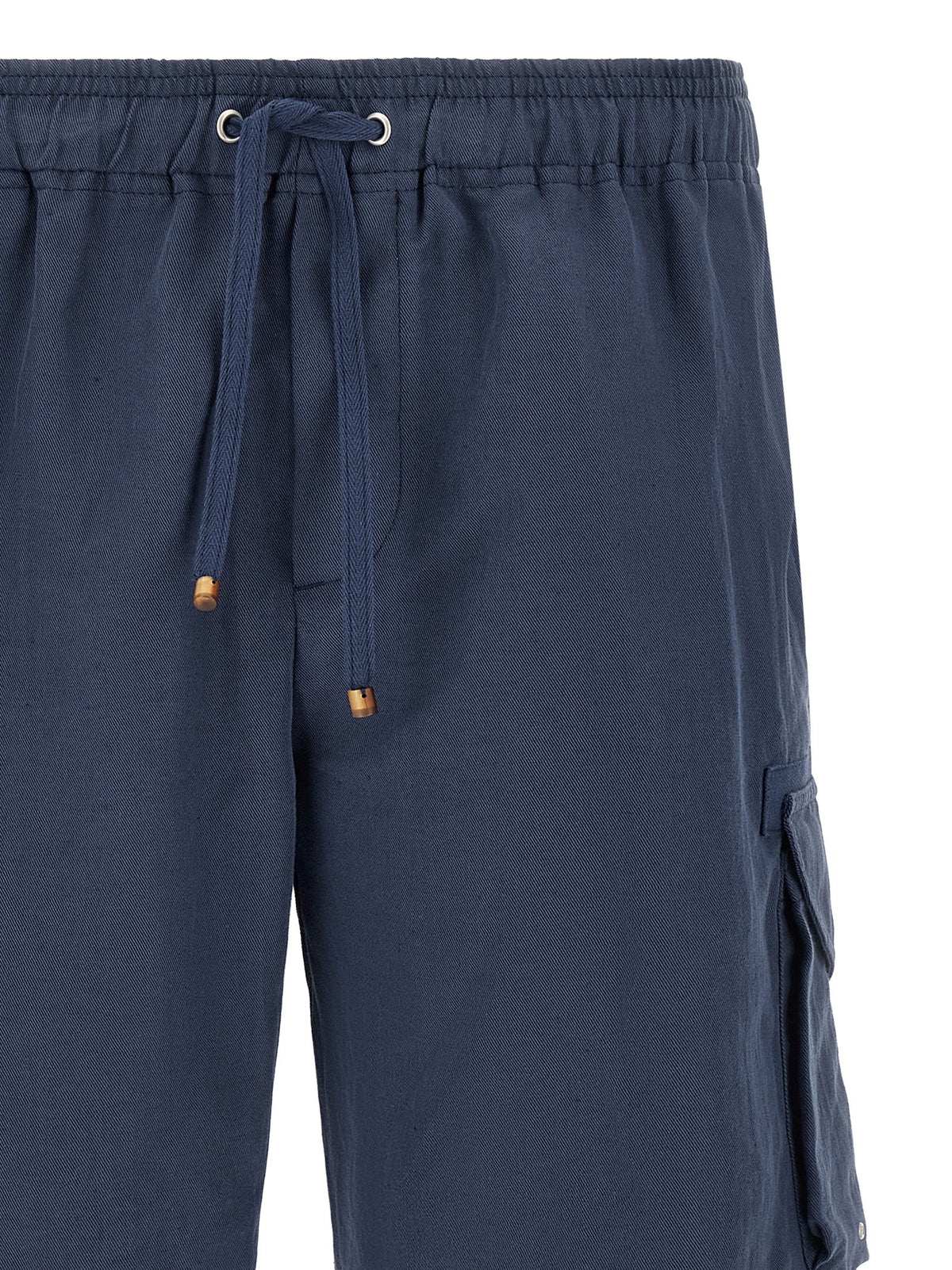 Brunello Cucinelli Bermuda en lin bleu