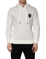 Dolce & Gabbana White Cotton Hooded Sweatshirt Sweater