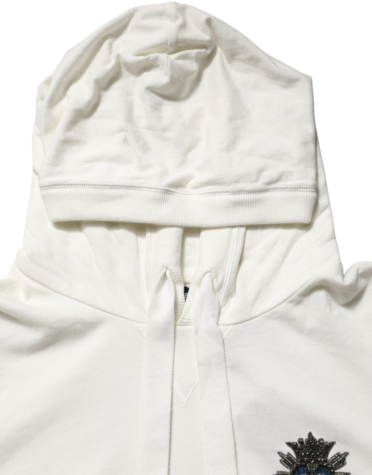 Dolce & Gabbana White Cotton Hooded Sweatshirt Sweater