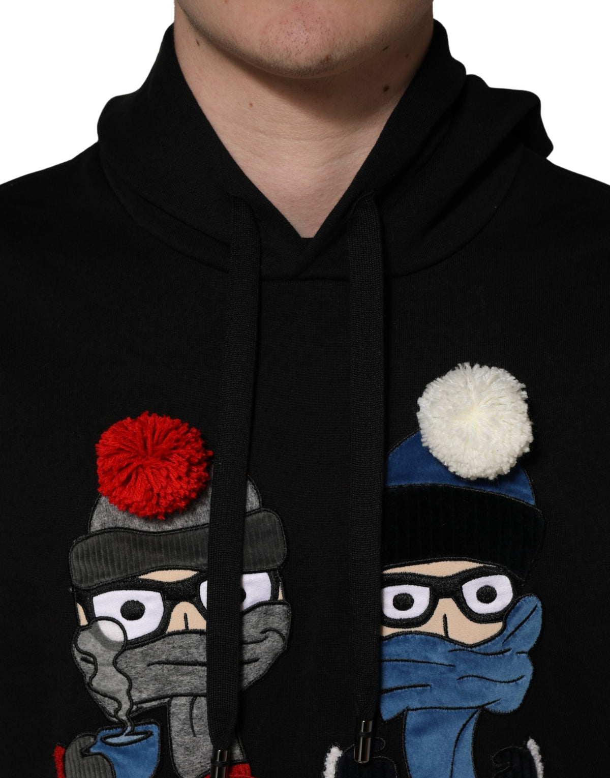 Dolce & Gabbana #dgfamily Black Cotton Hooded Men Sweatshirt Sweater
