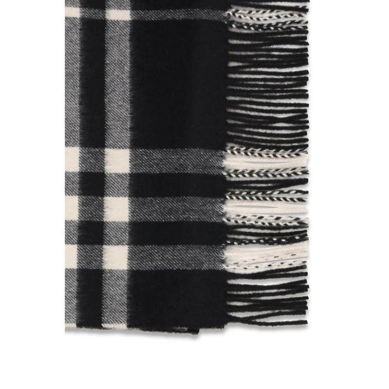 Burberry Black Cashmere Scarf - Luxurious Embroidered Design