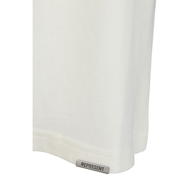 T-shirt en coton blanc Représente