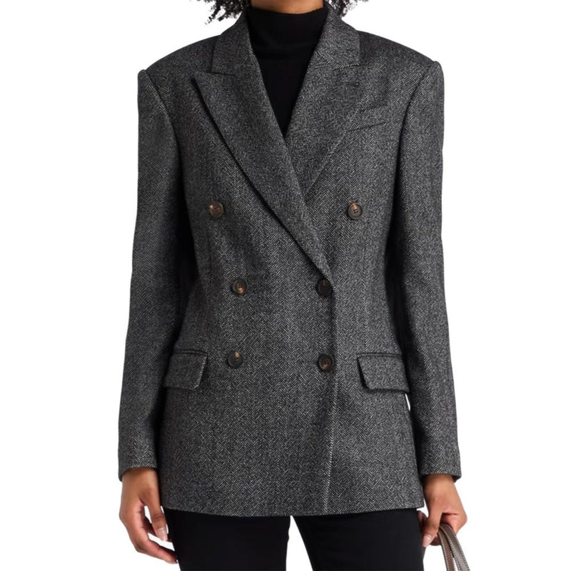 Brunello Cucinelli Blazer noir en élasthanne