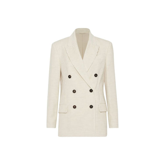 Blazer Brunello Cucinelli en coton blanc