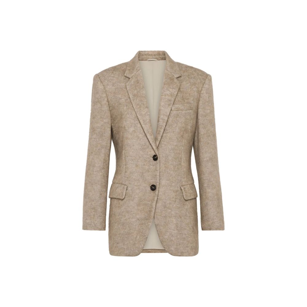 Brunello Cucinelli Blazer en cachemire beige