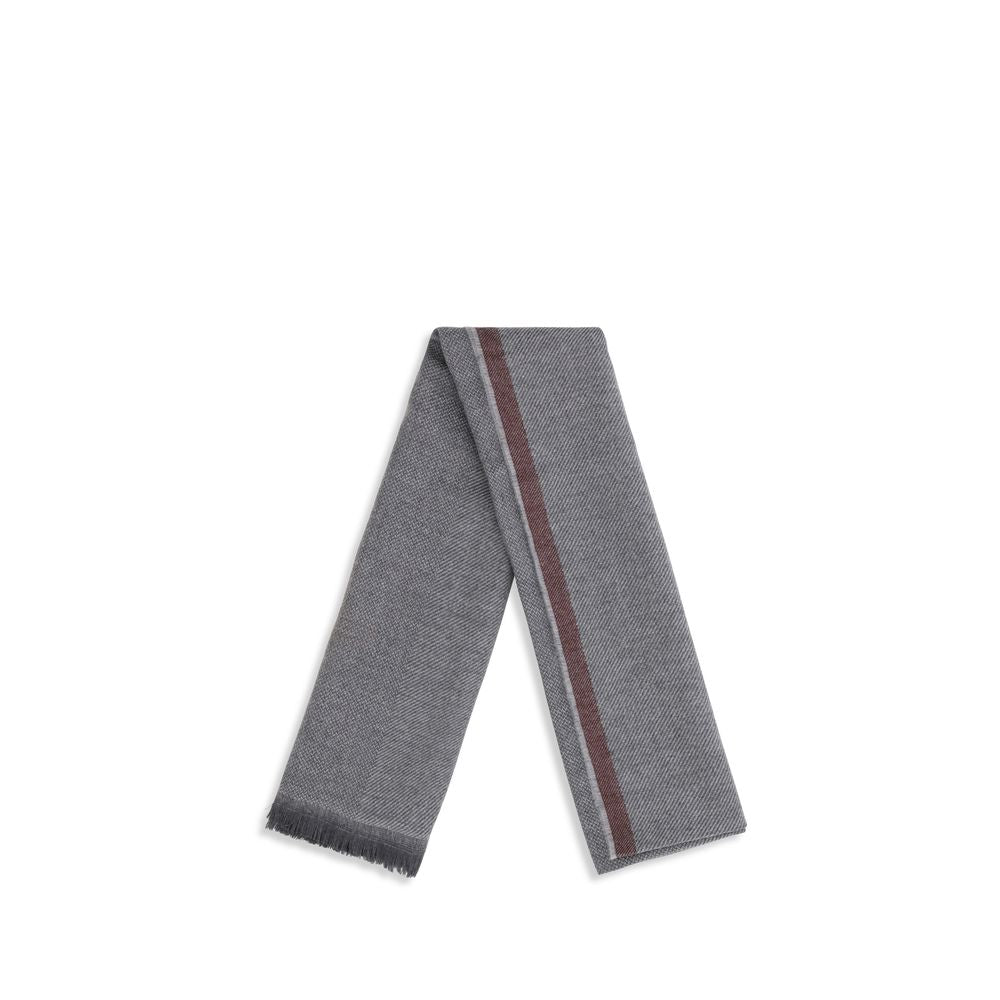 Écharpe en cachemire gris Brunello Cucinelli