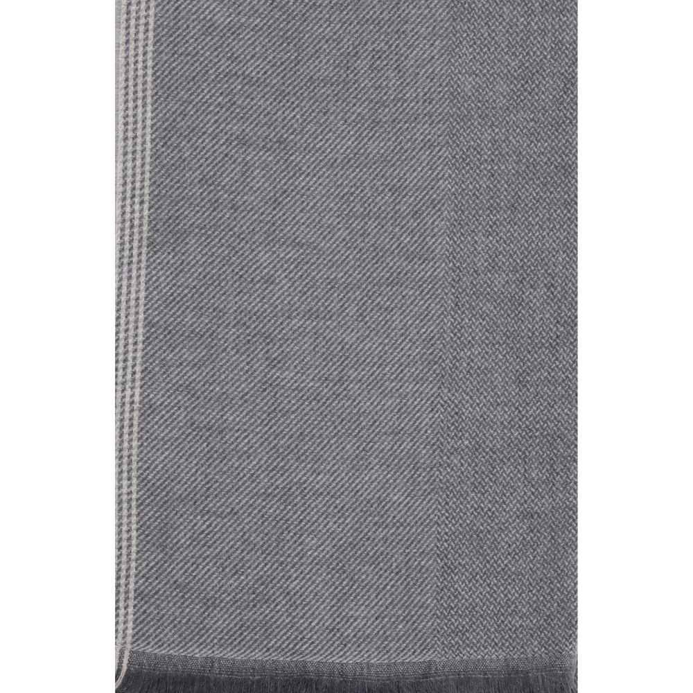 Écharpe en cachemire gris Brunello Cucinelli