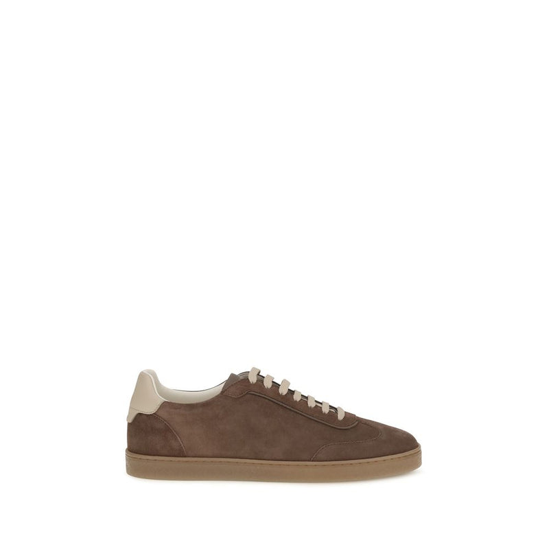Baskets basses Brunello Cucinelli Bos Taurus en cuir de veau beige