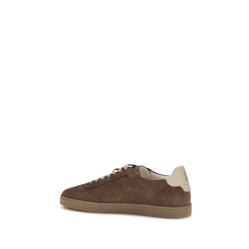 Baskets basses Brunello Cucinelli Bos Taurus en cuir de veau beige