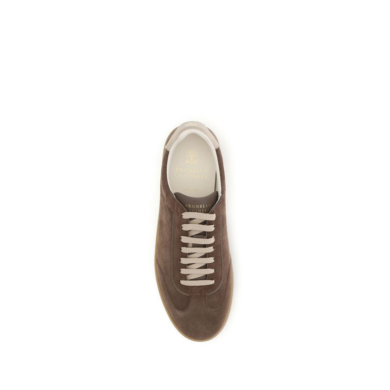 Baskets basses Brunello Cucinelli Bos Taurus en cuir de veau beige