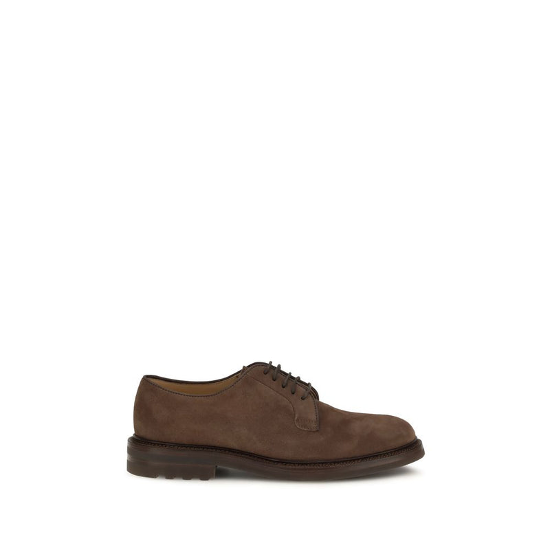 Brunello Cucinelli Brown Calf Leather Oxfords and Derbies
