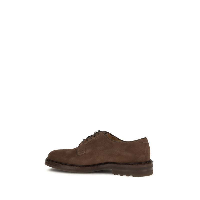 Brunello Cucinelli Brown Calf Leather Oxfords and Derbies