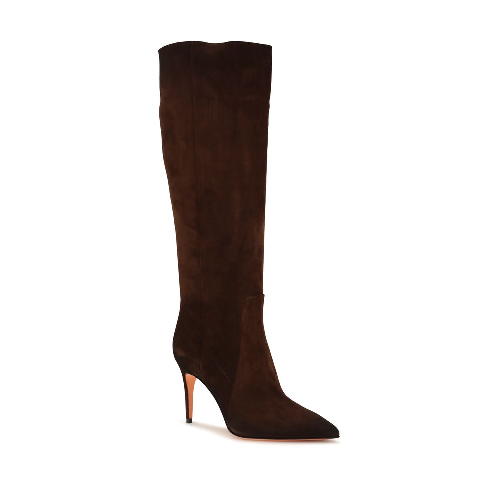 Bottes Santoni en cuir de veau marron Bos Taurus à talons hauts